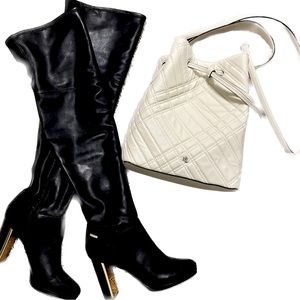 Calvin Klein Knee High Boots/Ralph Lauren Bucket Purse